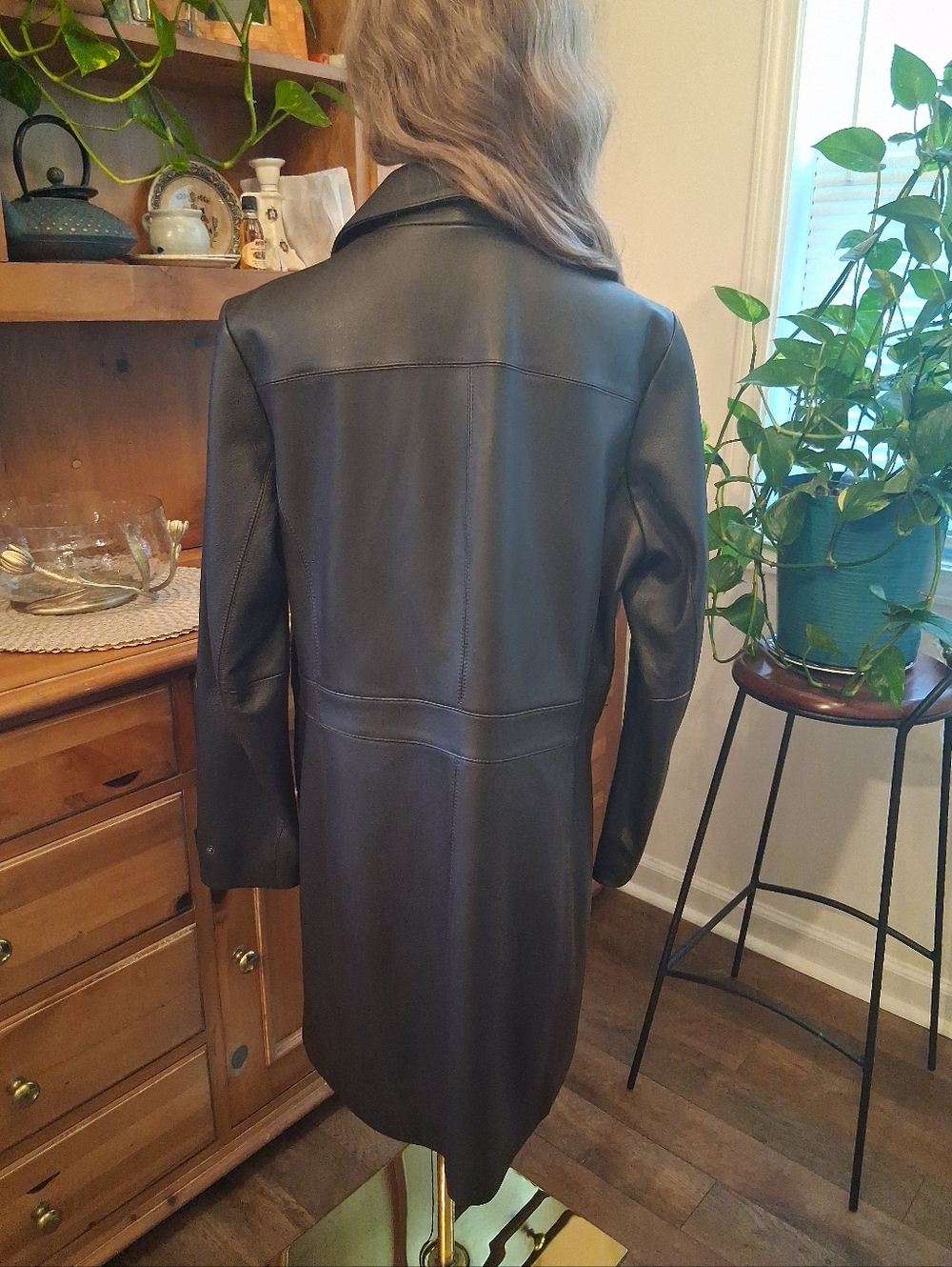 Classic Genuine Leather Eddie Bauer A Line Long Coat - Picture 4 of 15